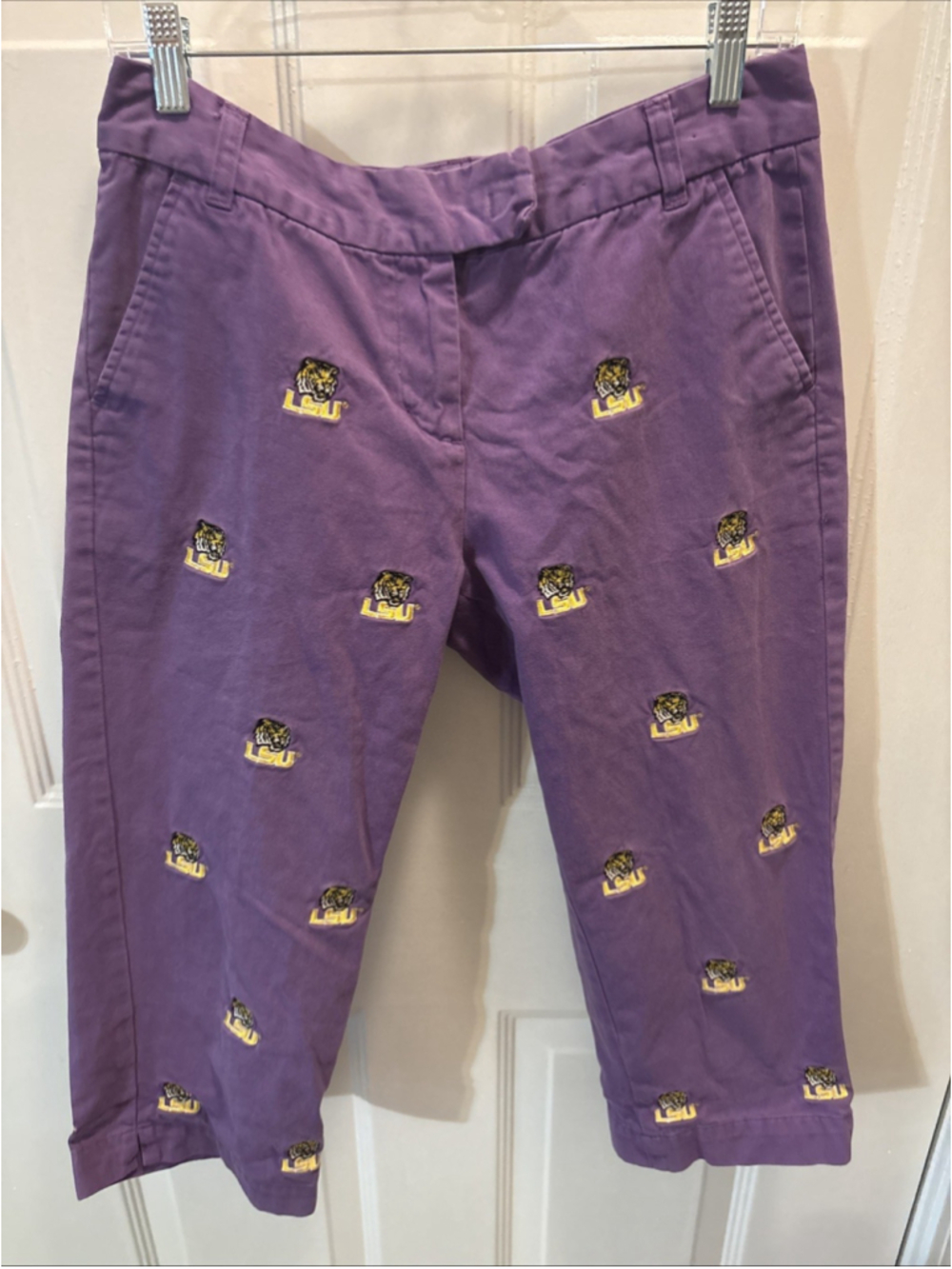 Pennington Balles Purple Gold LSU Capri Pants 8